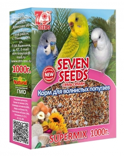 Семь семян СуперМикс Корм для волнистых попугаев 1 кг