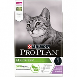 Проплан Сухой корм для кастрированных котов и кошек (индейка) OptiRenal 3 кг