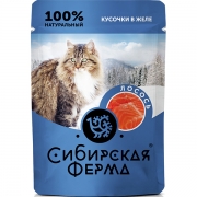 Сибирская ферма пауч для кошек 85 г лосось в желе